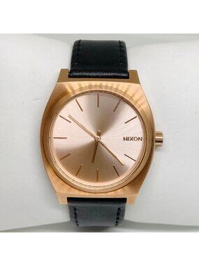 Nixon The Time Teller Minimal men’s watch Rose Gold tone Dial Case 37mm running